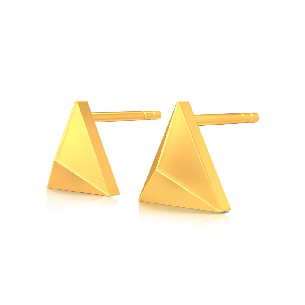 Love Triangles Gold Earrings