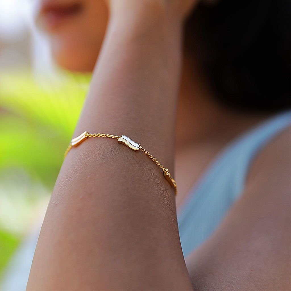 Twin Strokes Gold Bracelets