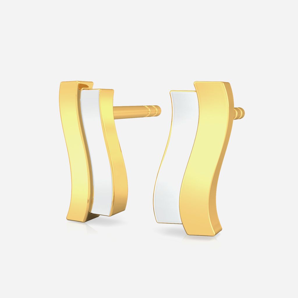 Twin Strokes Gold Earrings