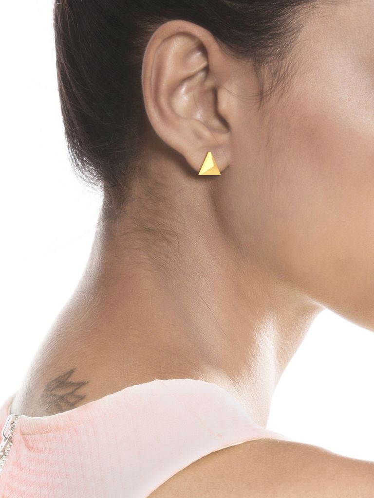 Love Triangles Gold Earrings