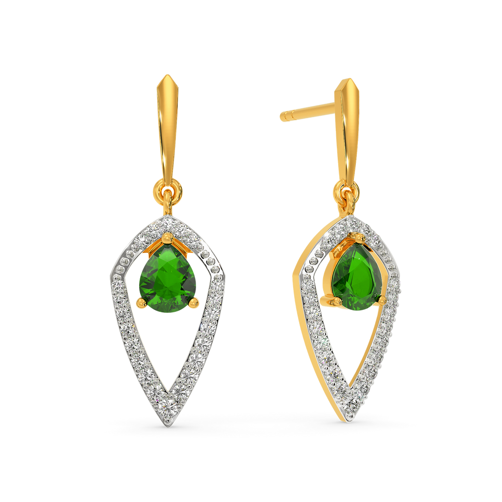 Green Symphony Diamond Earrings