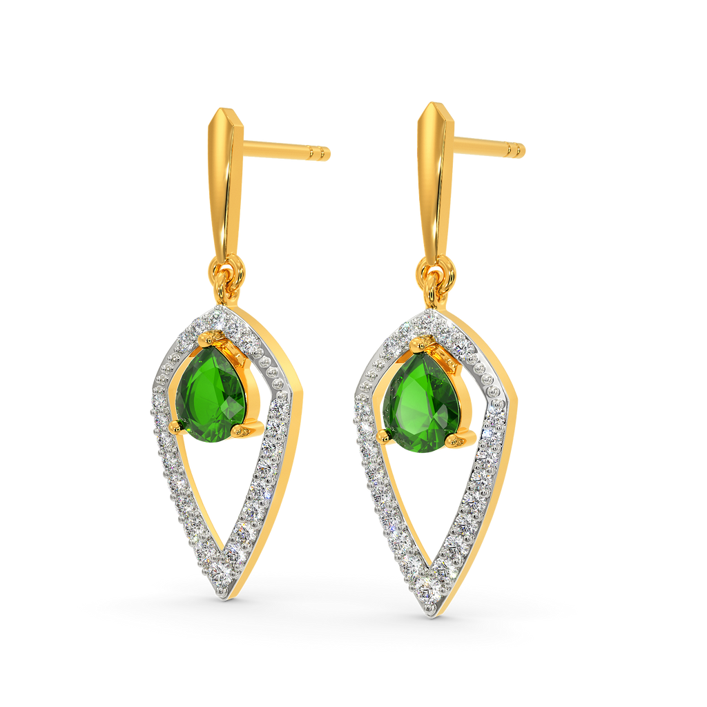 Green Symphony Diamond Earrings