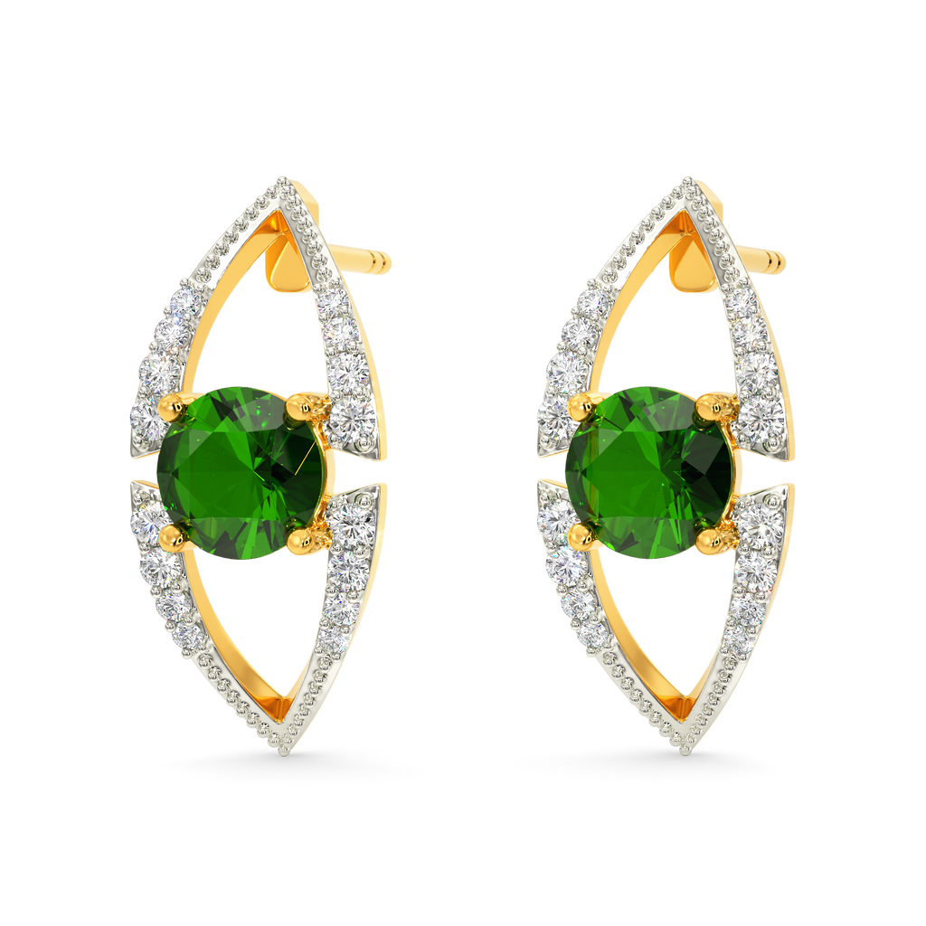 Green Symphony Diamond Earrings