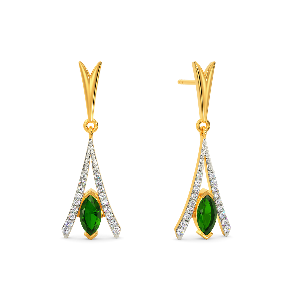Green Vibes Only Diamond Earrings