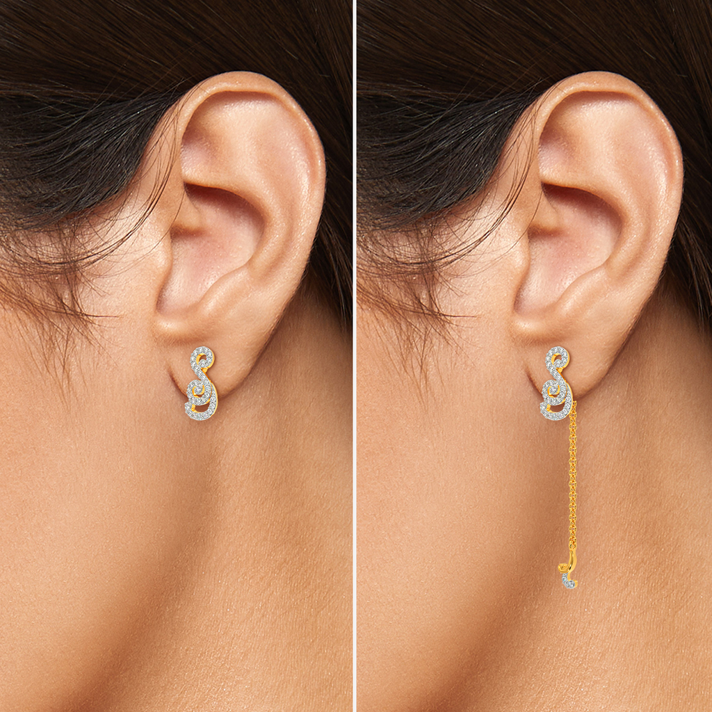 Swirling Elegance Diamond Earrings