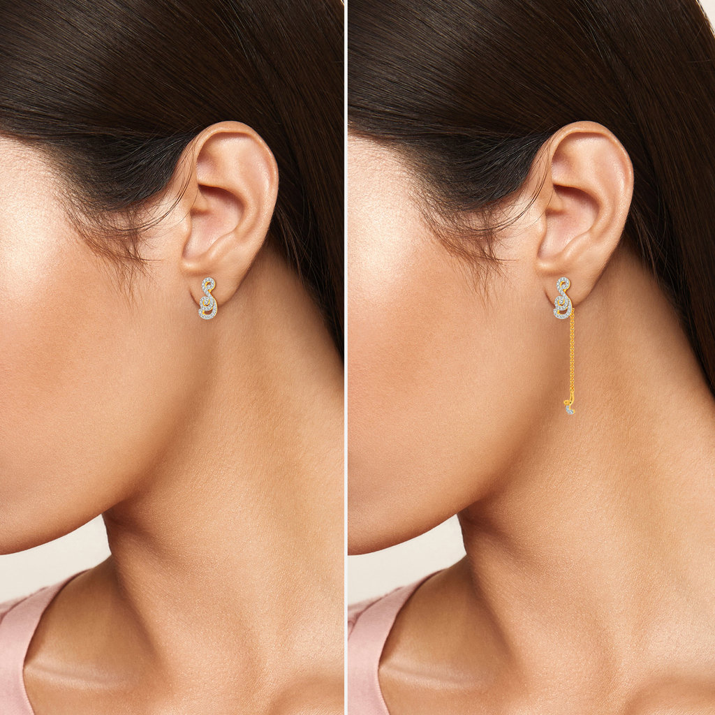 Swirling Elegance Diamond Earrings