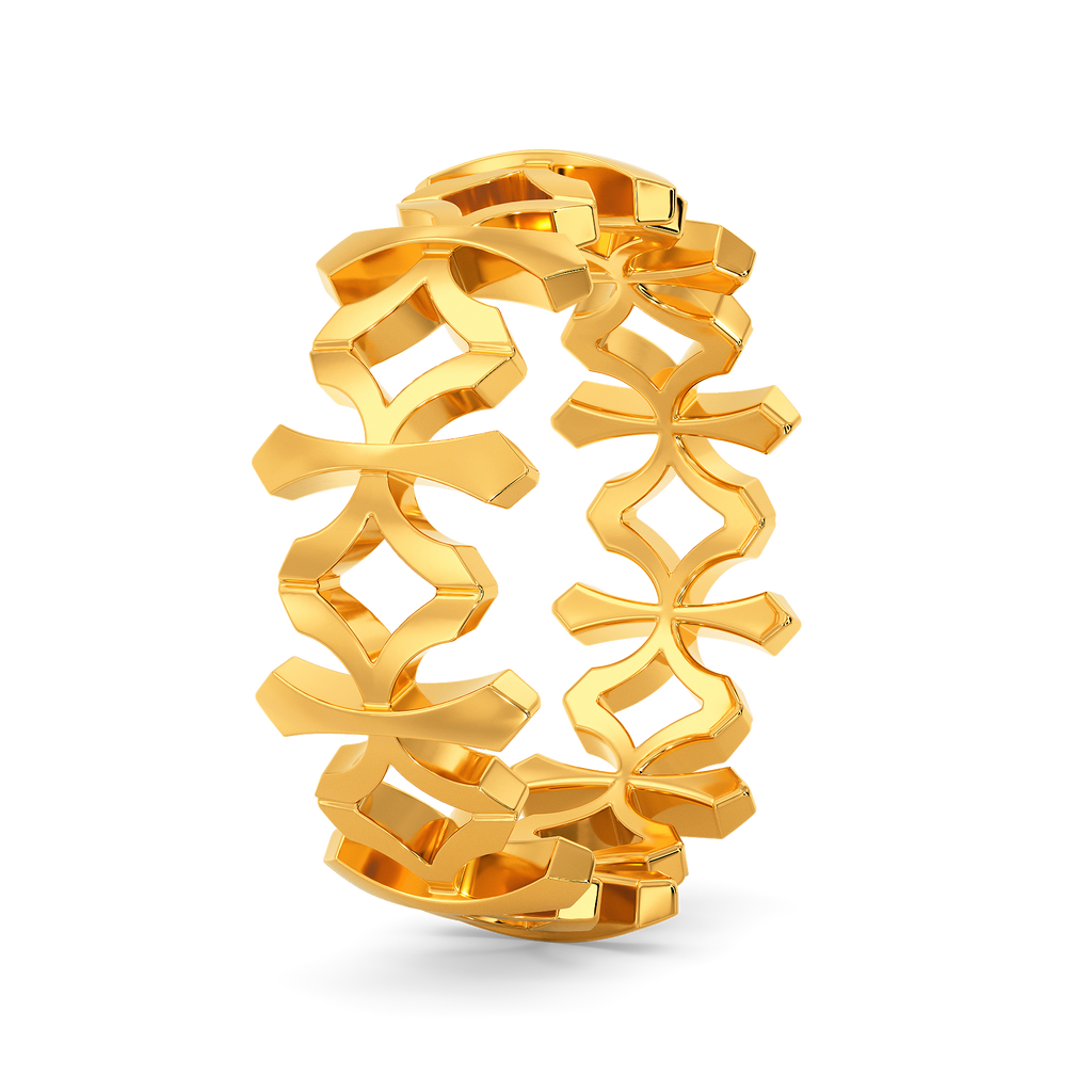 Onyx Veil Gold Rings image