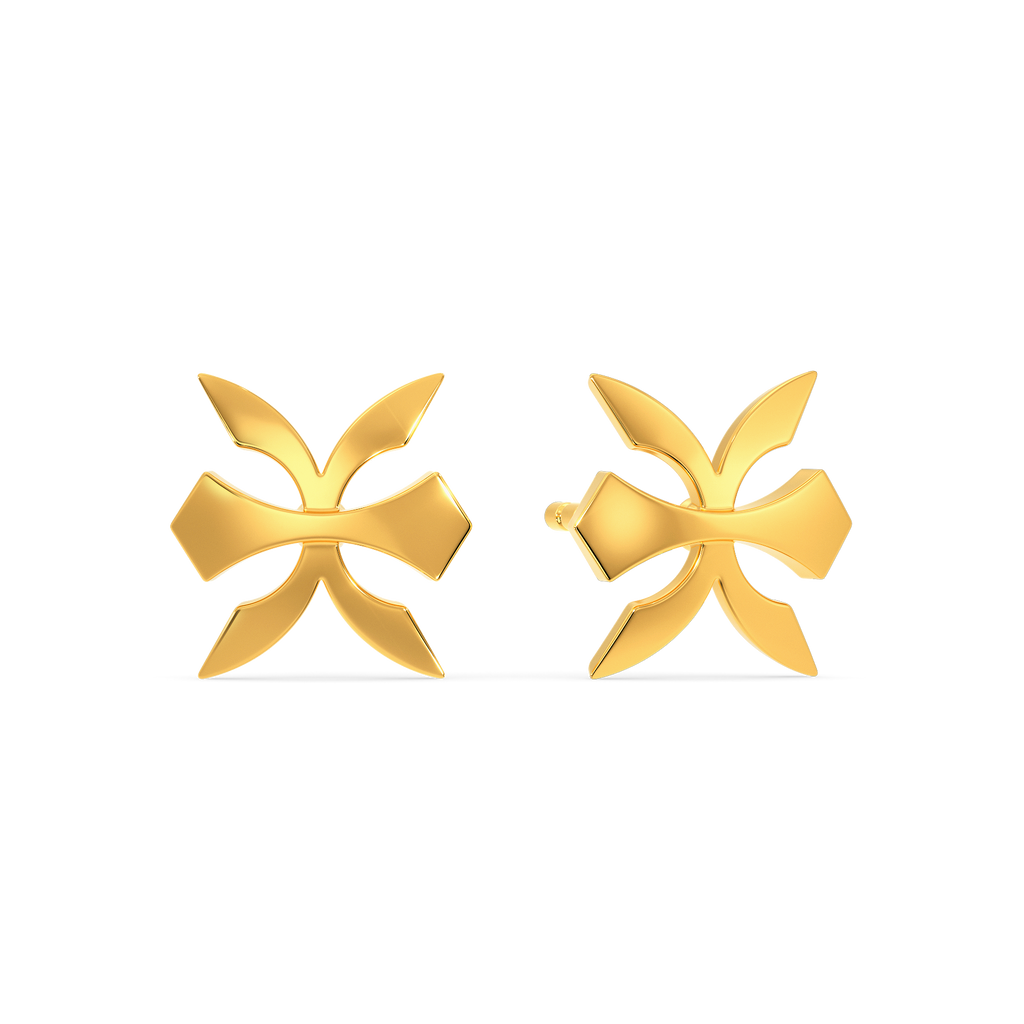 Onyx Veil Gold Earrings