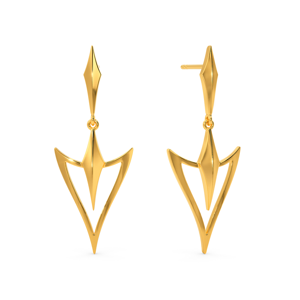 Shadowed Serenity Gold Earrings