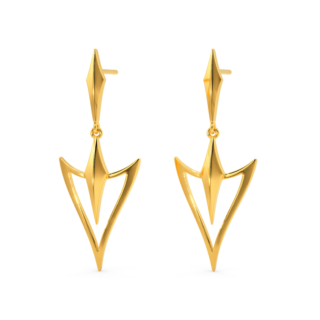 Shadowed Serenity Gold Earrings