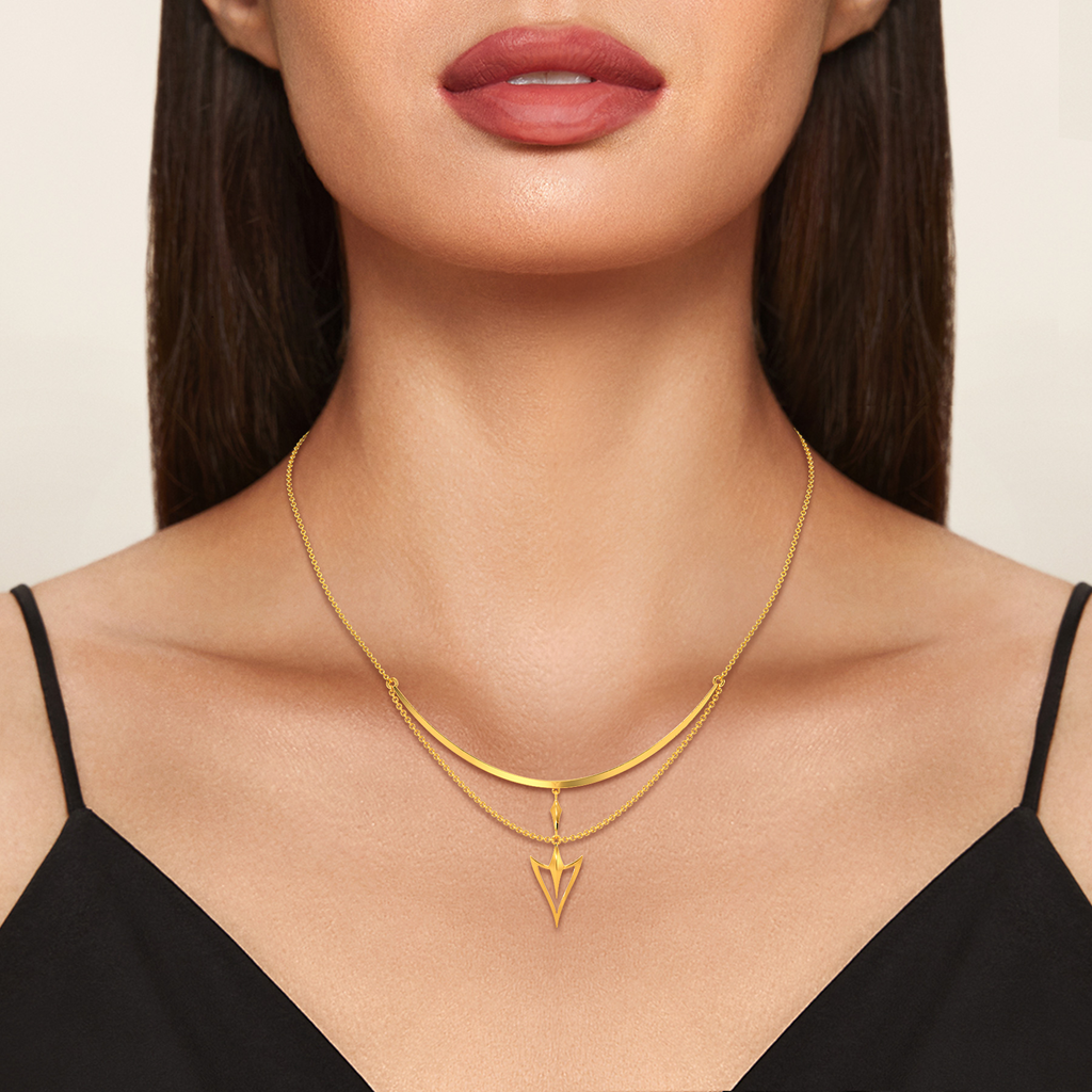 Shadowed Serenity Gold Necklaces