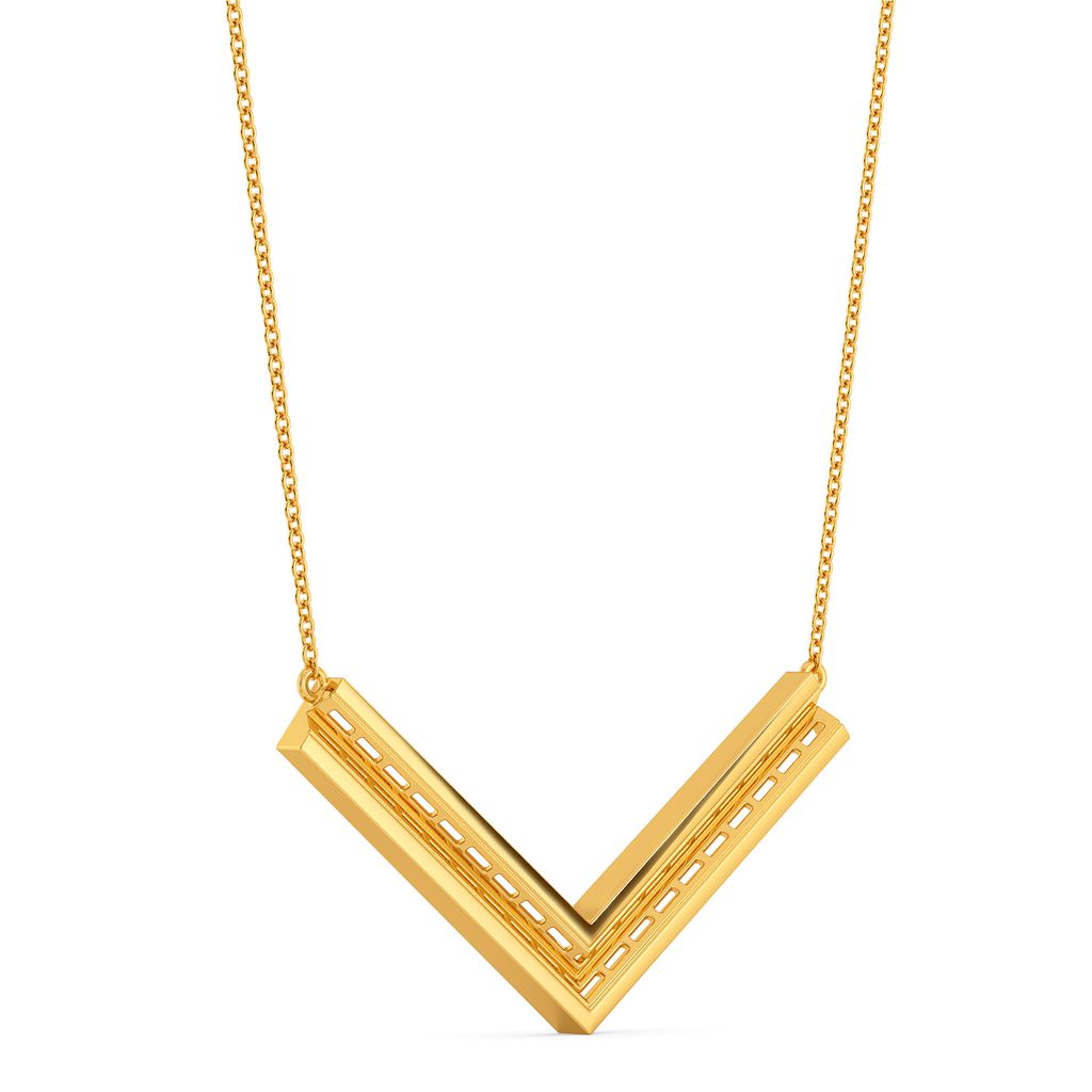 True to Tangent Gold Necklaces