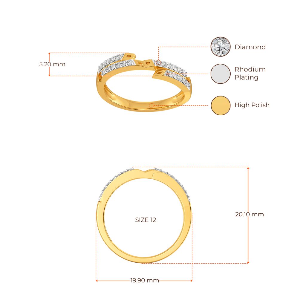 Sleek Segments Diamond Rings image