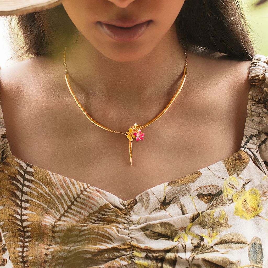 Frangipani Gold Necklaces