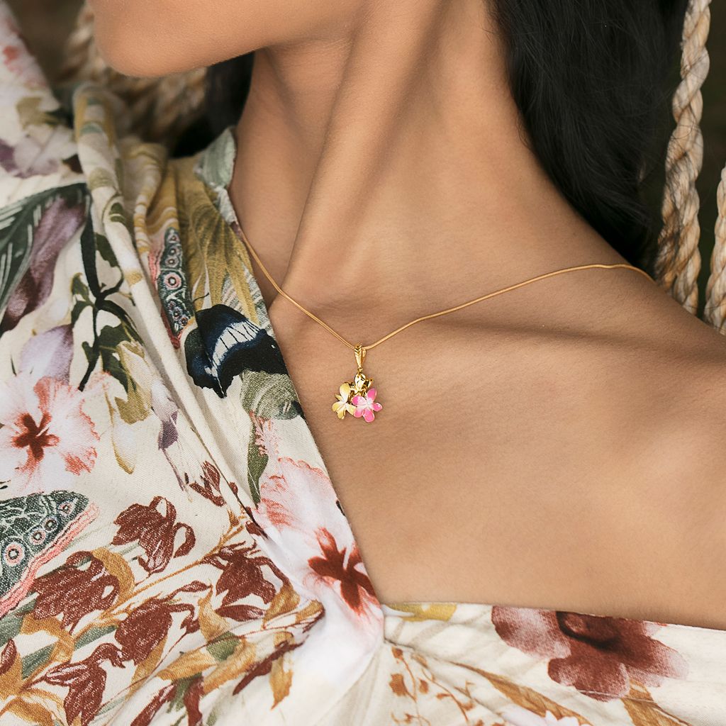 Frangipani Gold Pendants