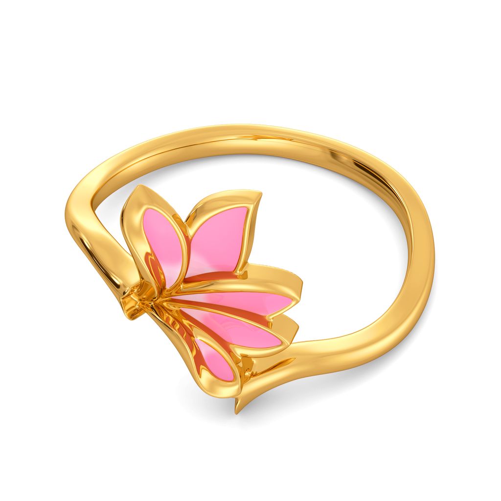 Plumeria Sunburst Gold Rings alternate view 3