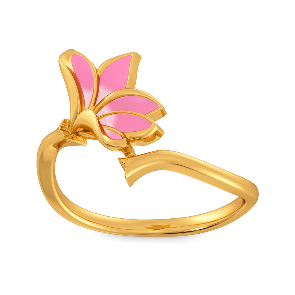 Plumeria Sunburst Gold Rings alternate view 2