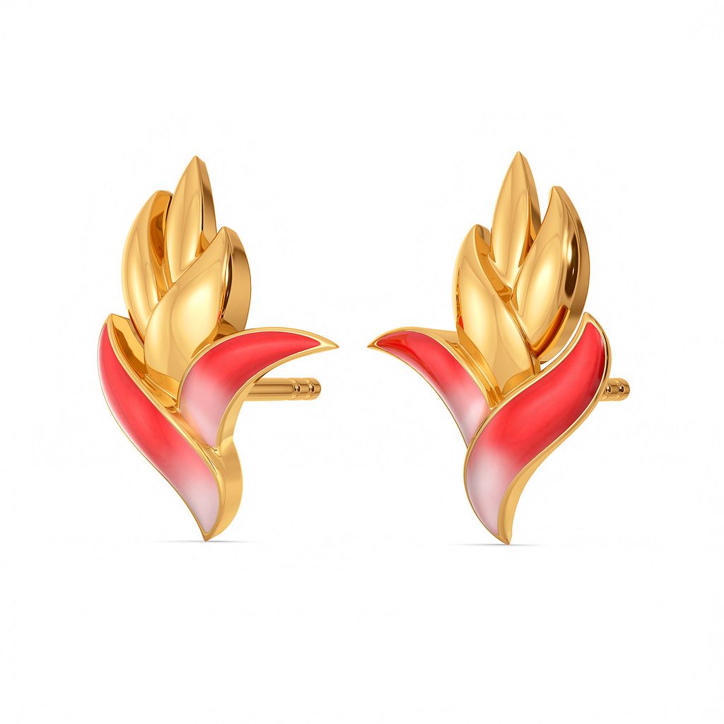 Fern N Floral Gold Earrings