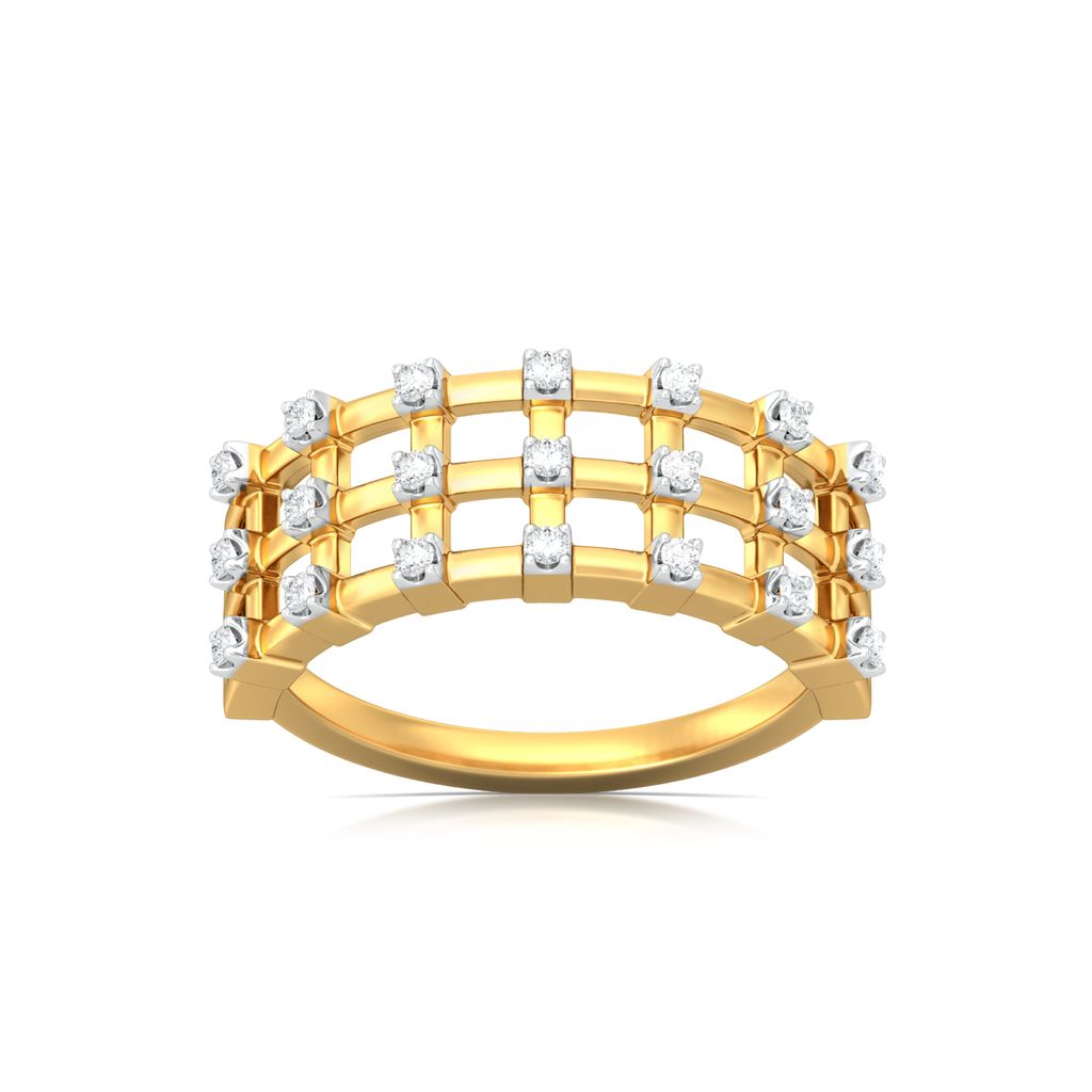 Checkered Bling Diamond Rings alternate view 3