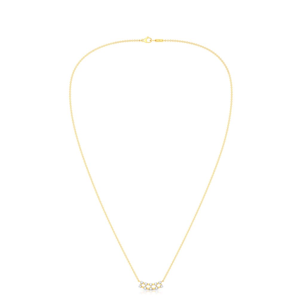 Checkered Bling Diamond Necklaces