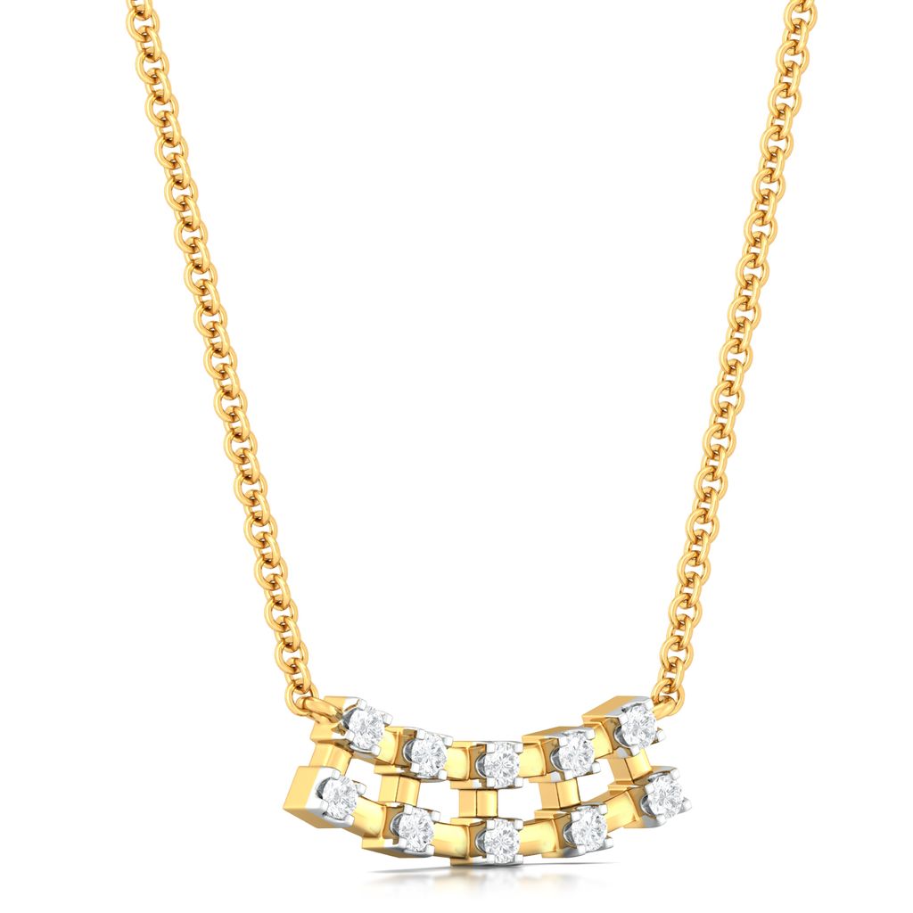 Checkered Bling Diamond Necklaces