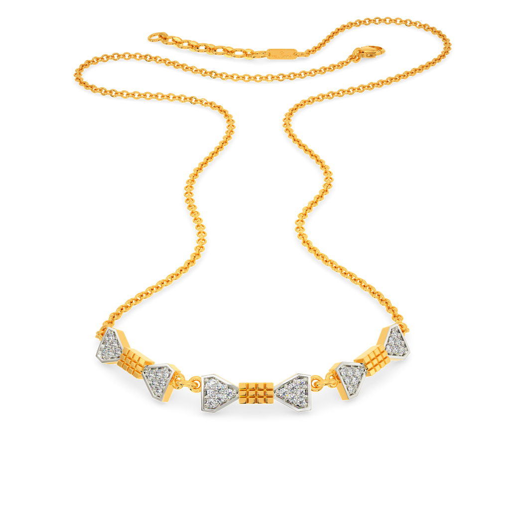 Neat Pleats Diamond Necklaces