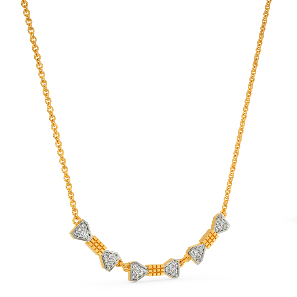 Neat Pleats Diamond Necklaces