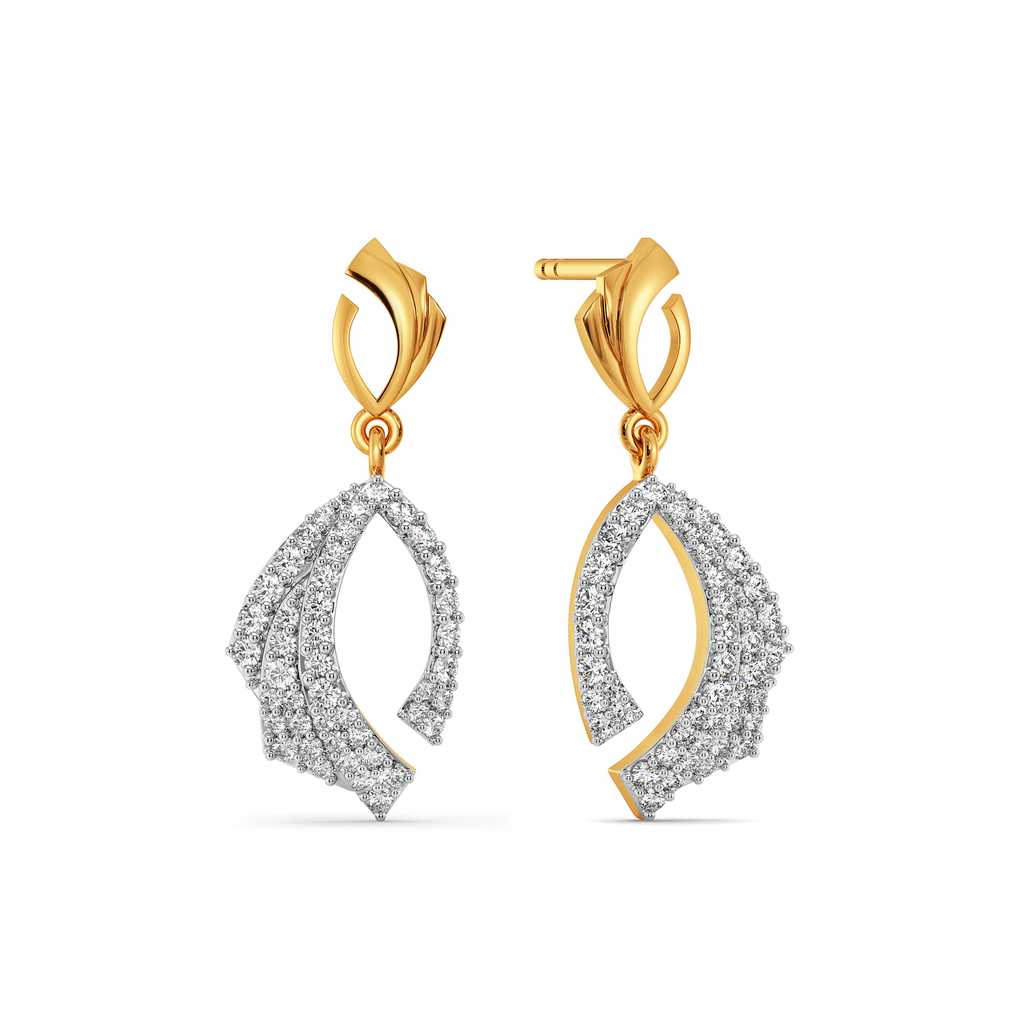 Ethereal Fold Diamond Earrings
