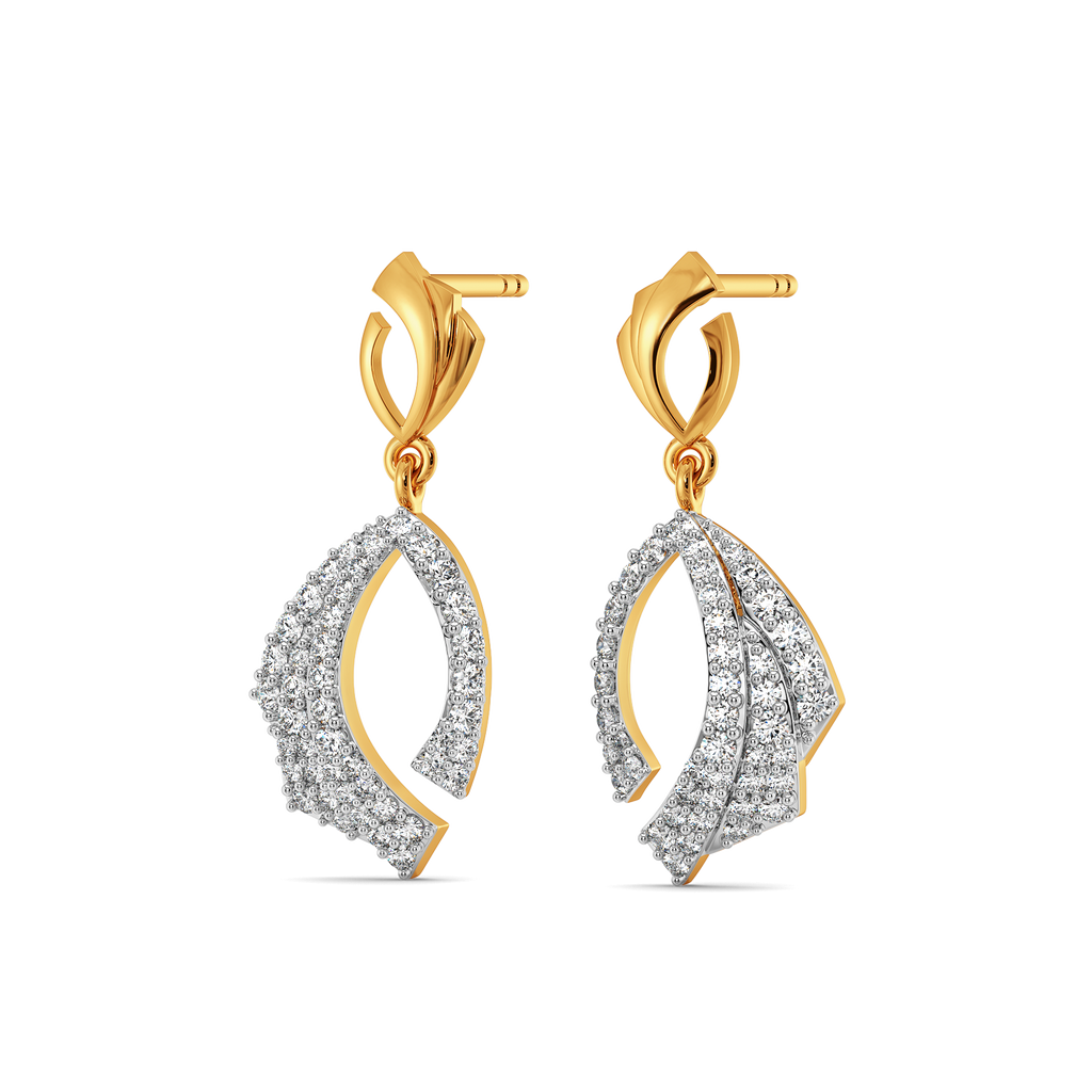 Ethereal Fold Diamond Earrings
