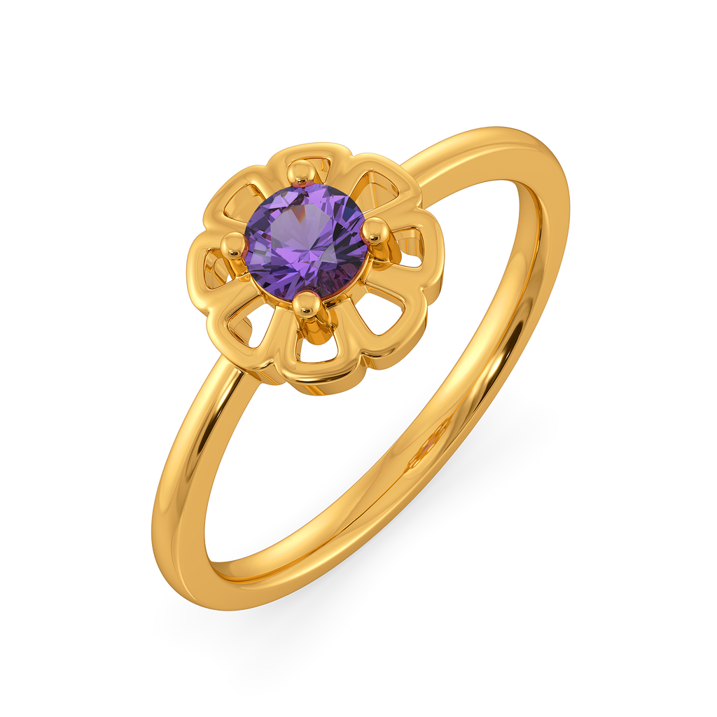 Amethyst Bloom Gemstone Rings