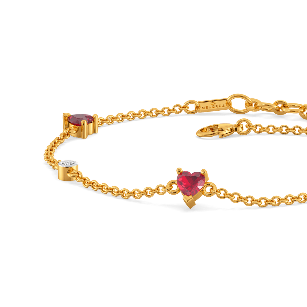 Ruby Heart Harmony Diamond Bracelets