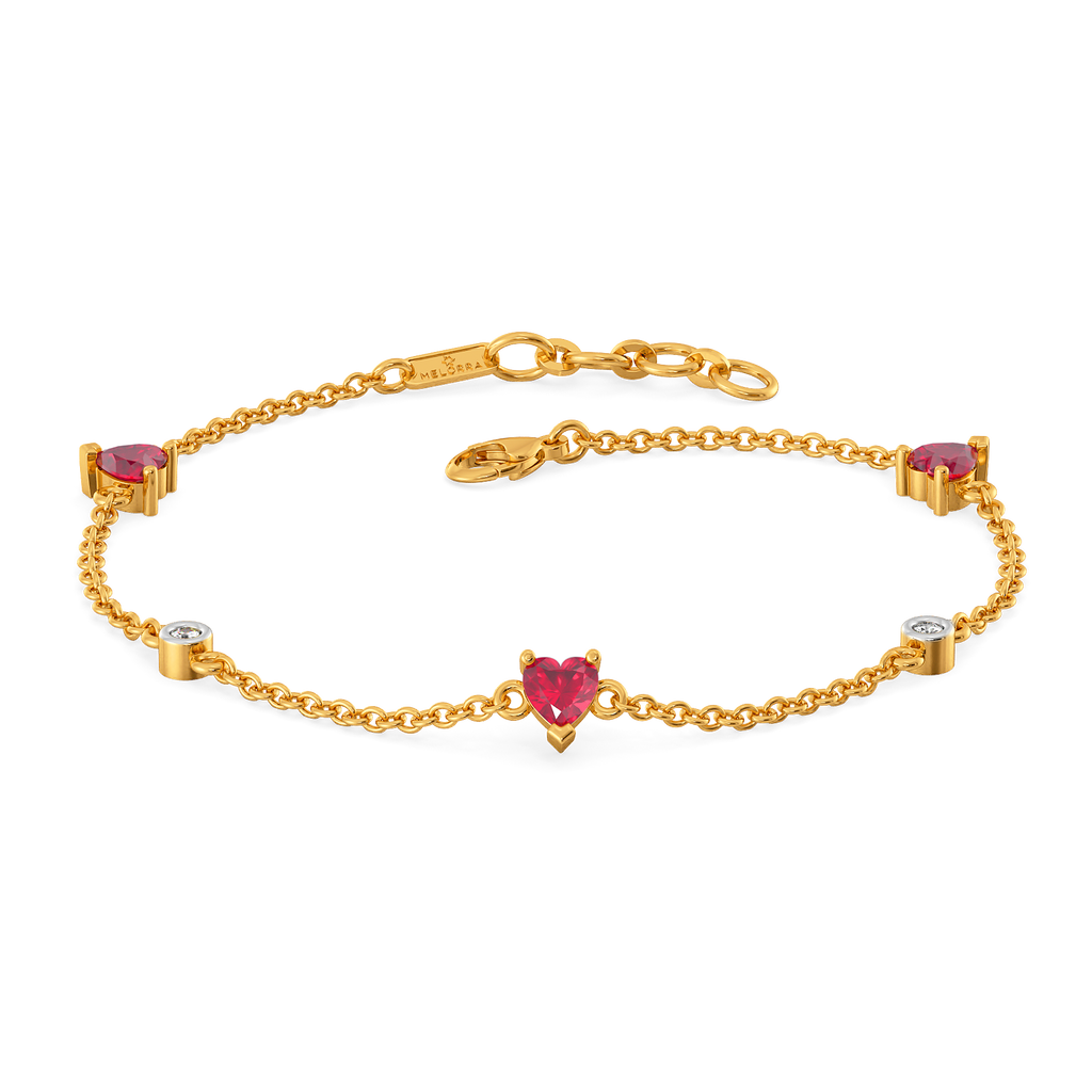 Ruby Heart Harmony Diamond Bracelets