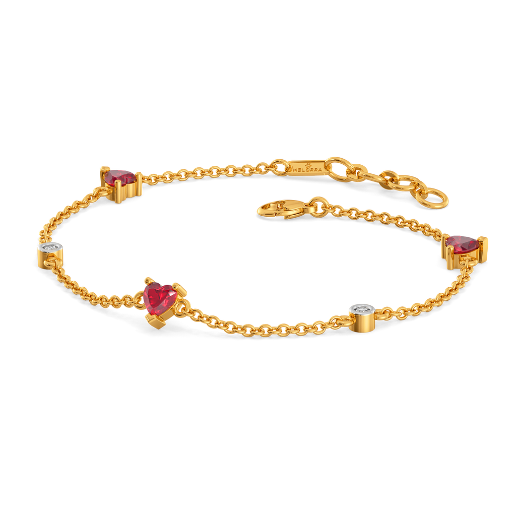 Ruby Heart Harmony Diamond Bracelets