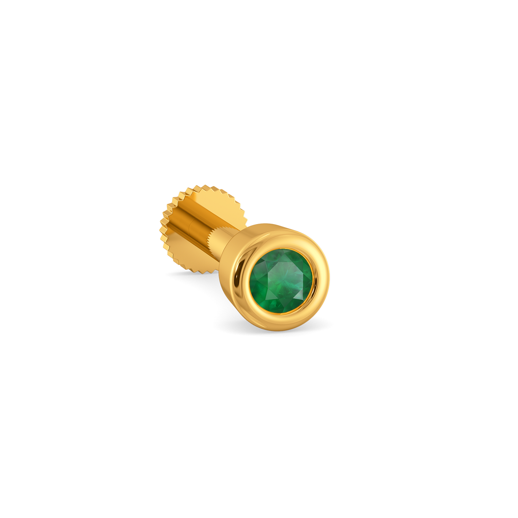 Emerald Essence Gemstone Nose Pins