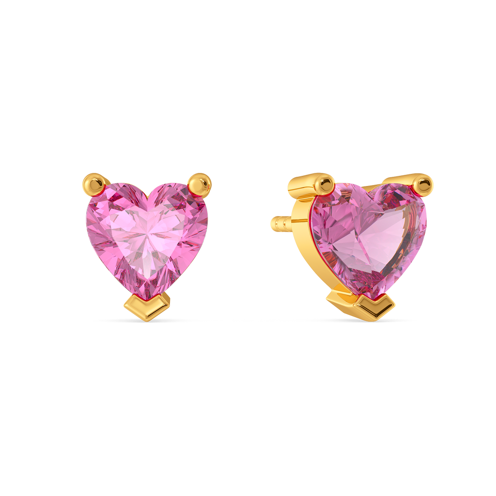 Rose Heart Gemstone Earrings