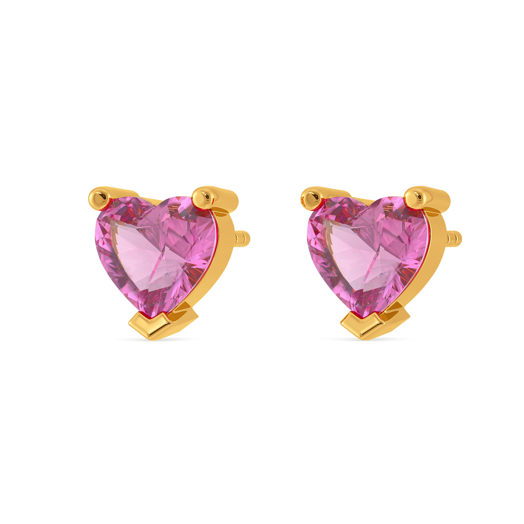 Rose Heart Gemstone Earrings