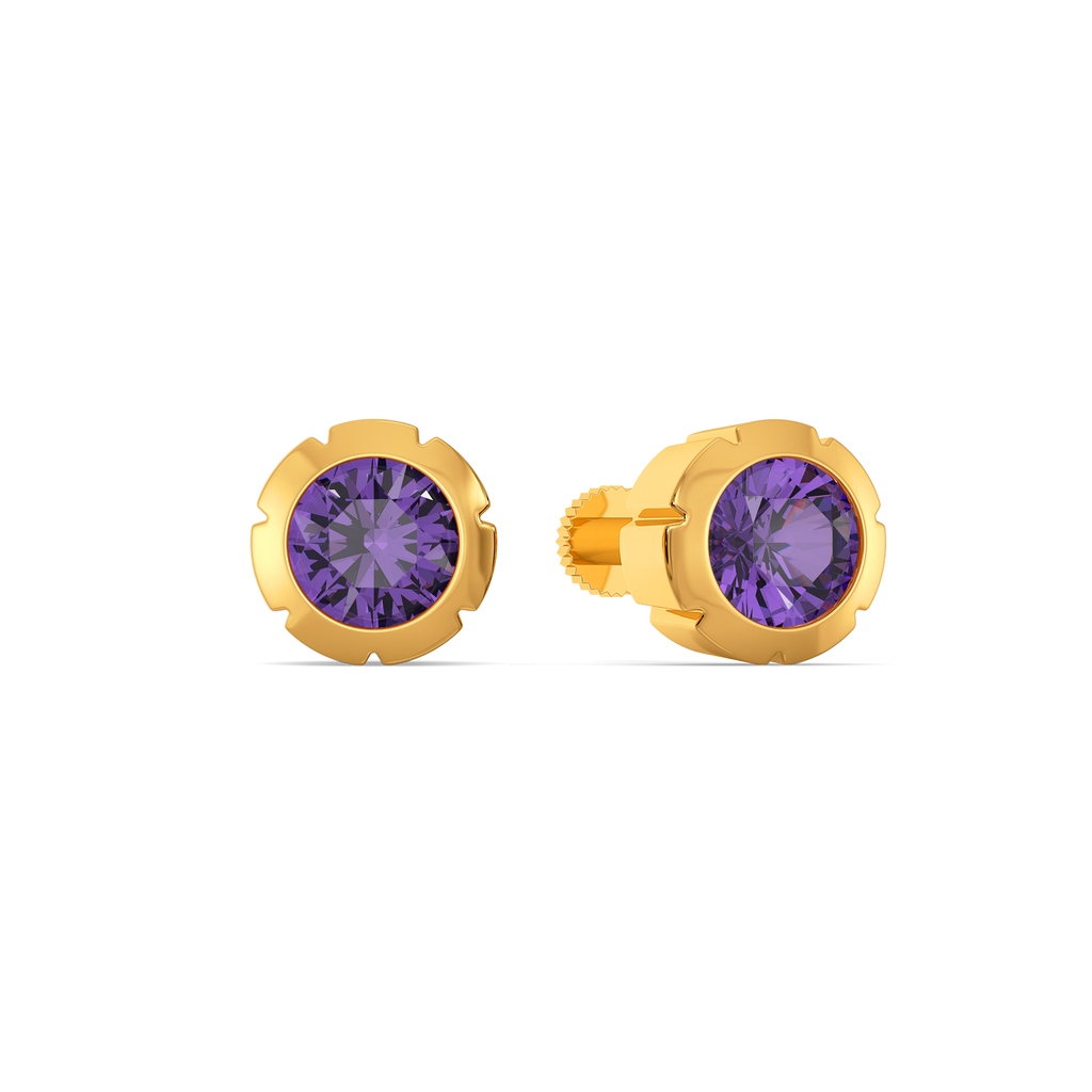 Amethyst Halo Gemstone Earrings