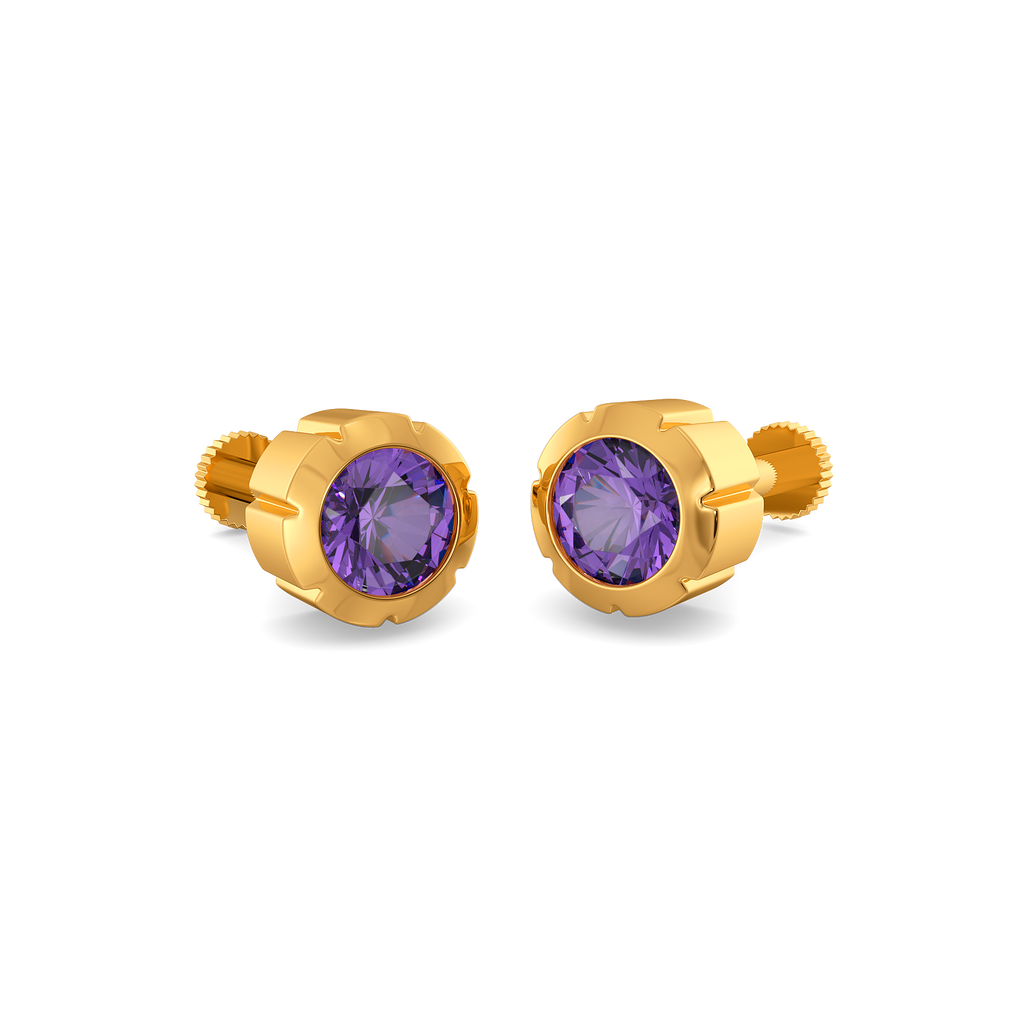 Amethyst Halo Gemstone Earrings