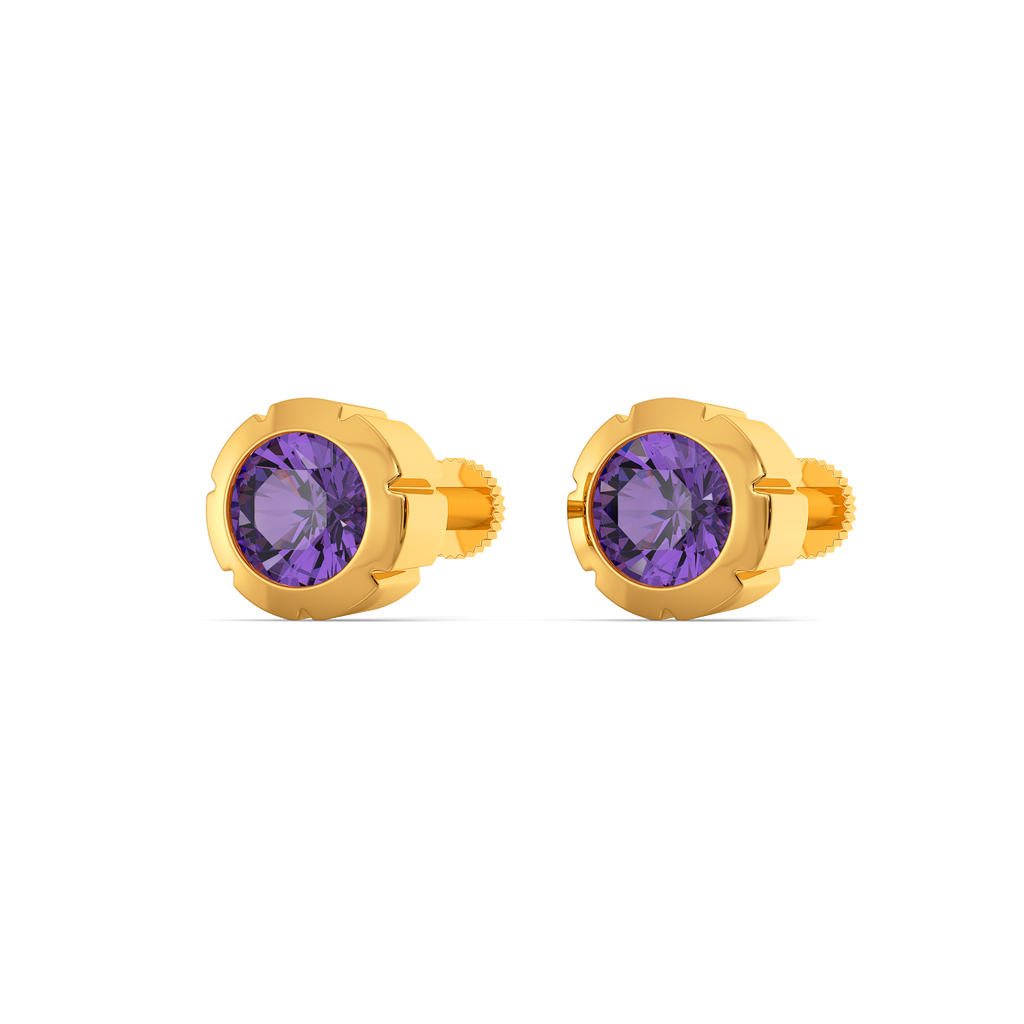 Amethyst Halo Gemstone Earrings