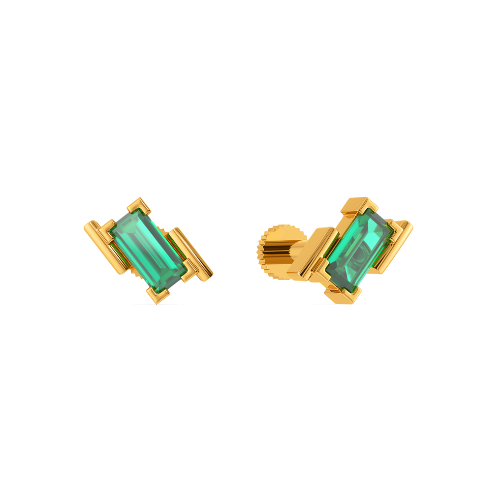 Emerald Edge Gemstone Earrings