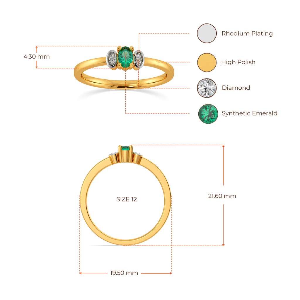 Trinity Emerald Diamond Rings image