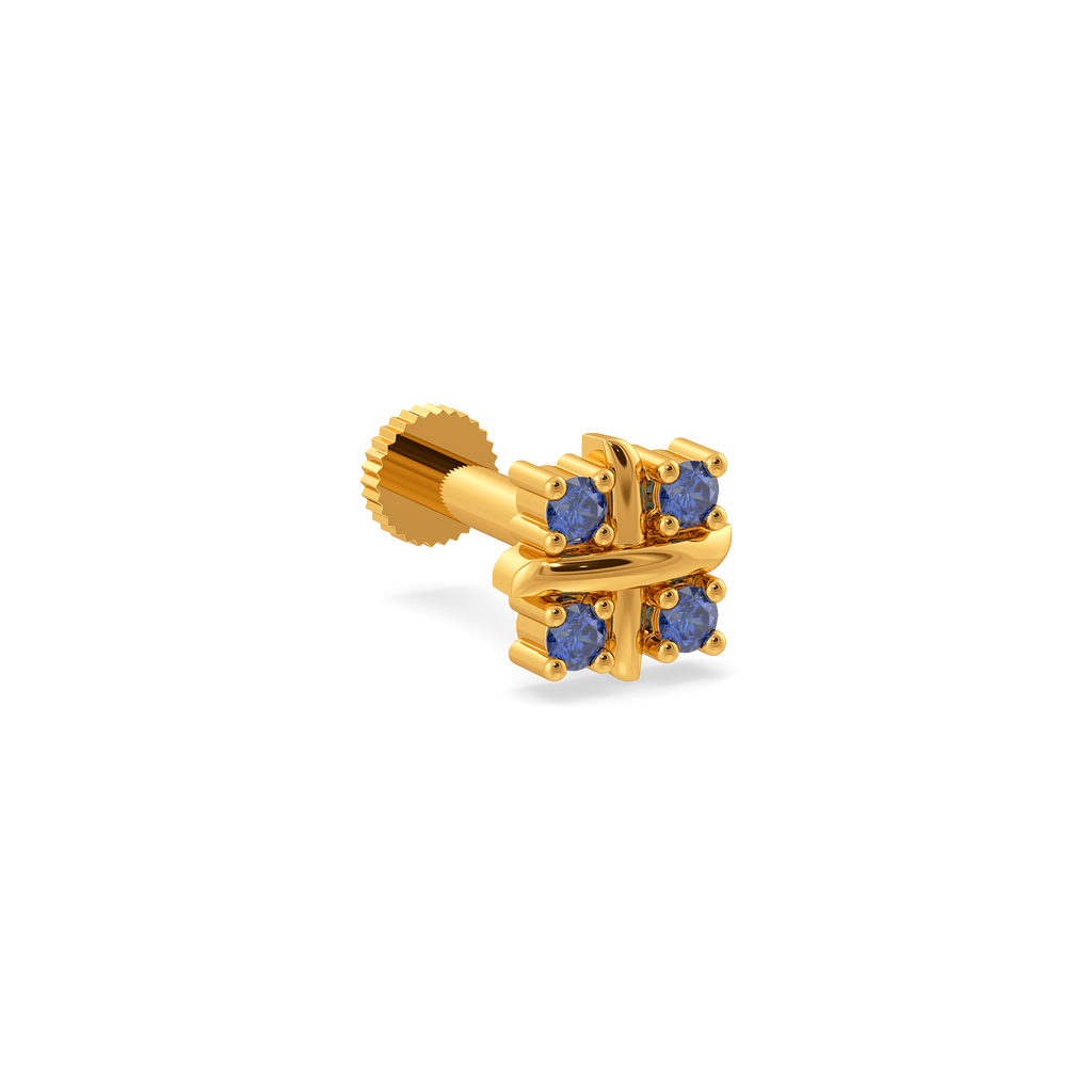 Sapphire Bloom Gemstone Nose Pins