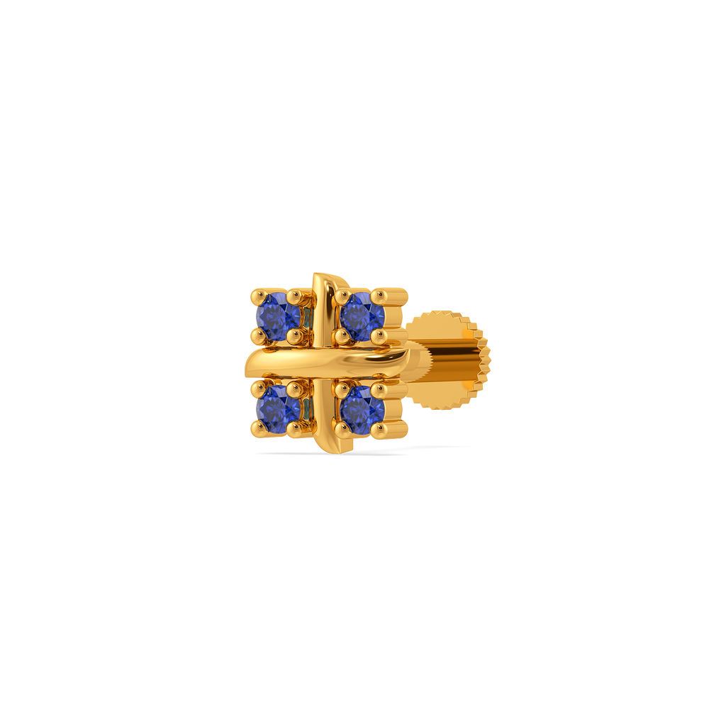 Sapphire Bloom Gemstone Nose Pins