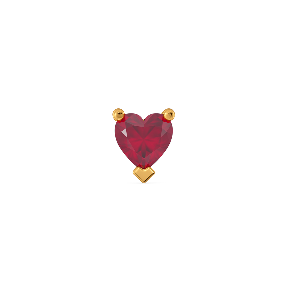 Ruby Heart Gemstone Nose Pins