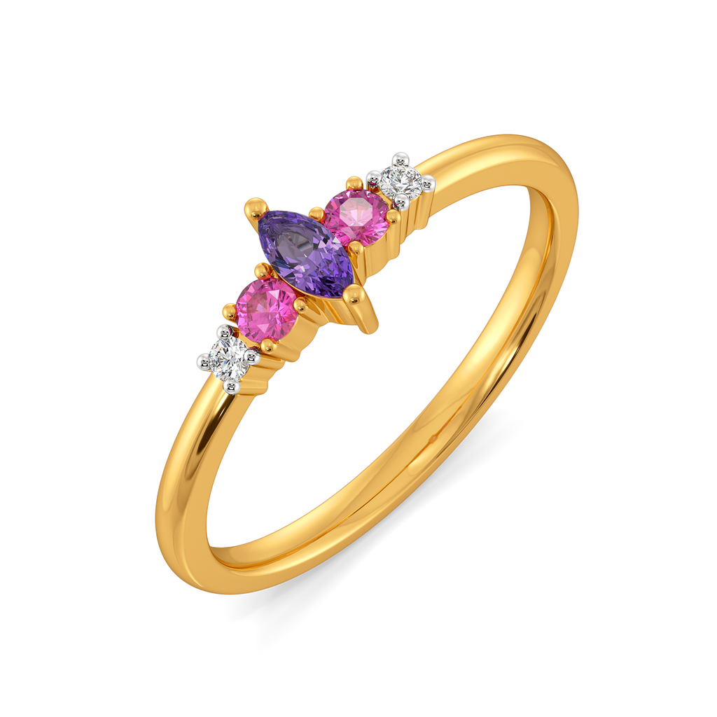 Amethyst Rose Duet Diamond Rings