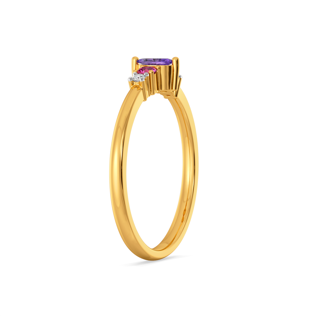 Amethyst Rose Duet Diamond Rings image