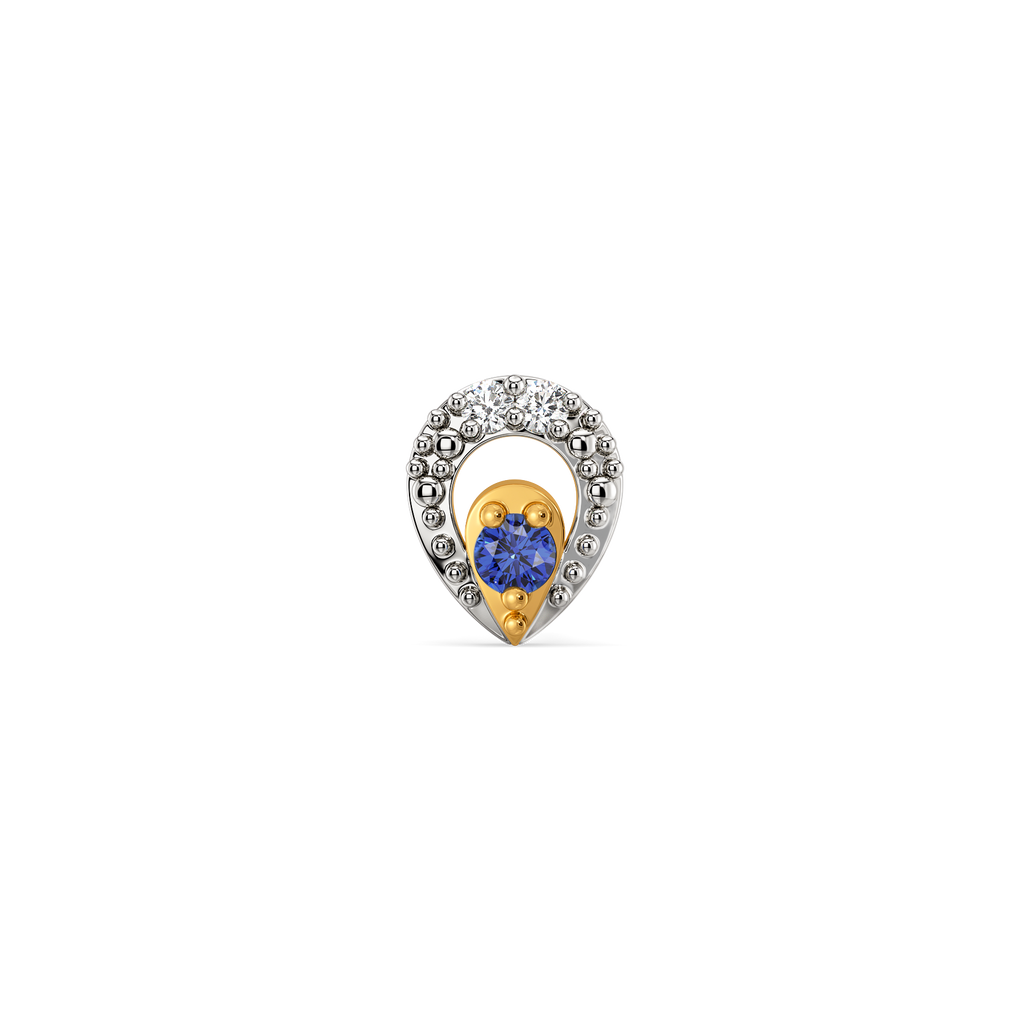 Sapphire Teardrop Diamond Nose Pins