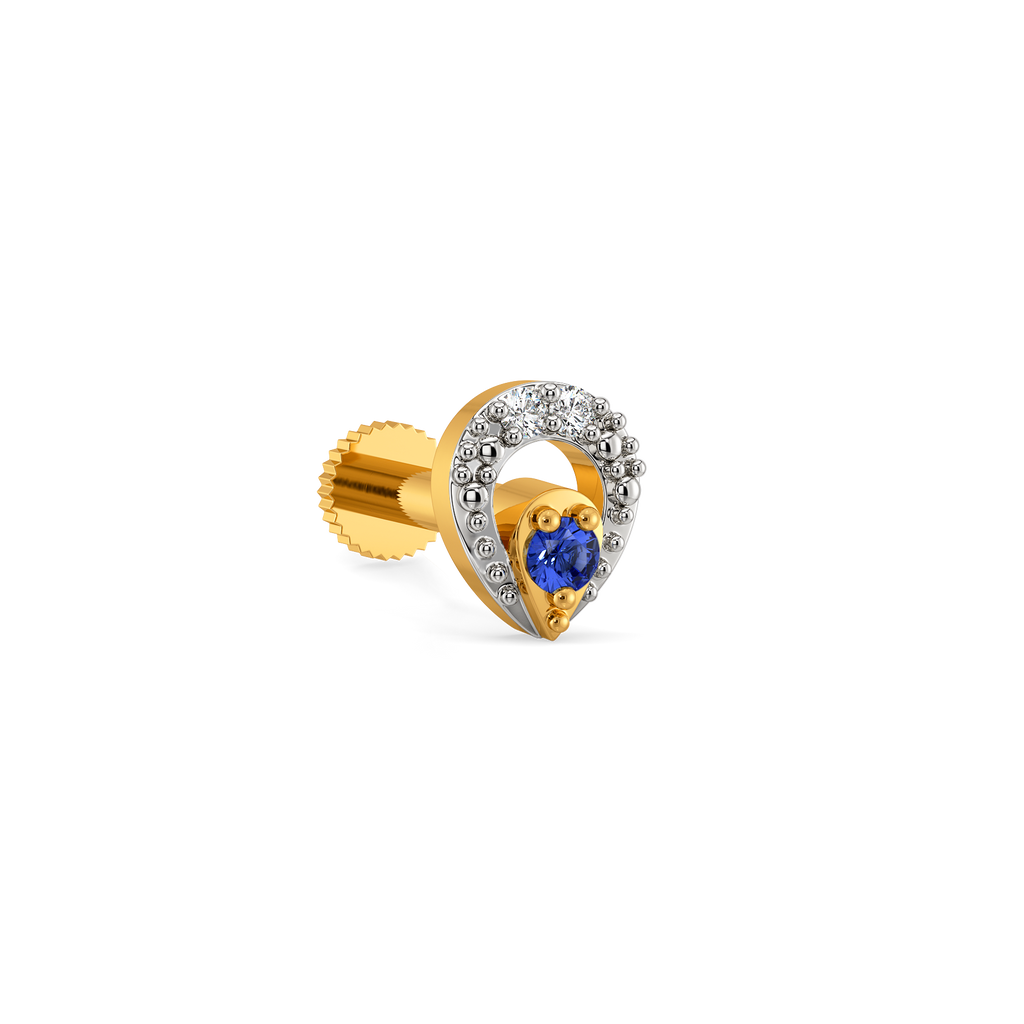 Sapphire Teardrop Diamond Nose Pins