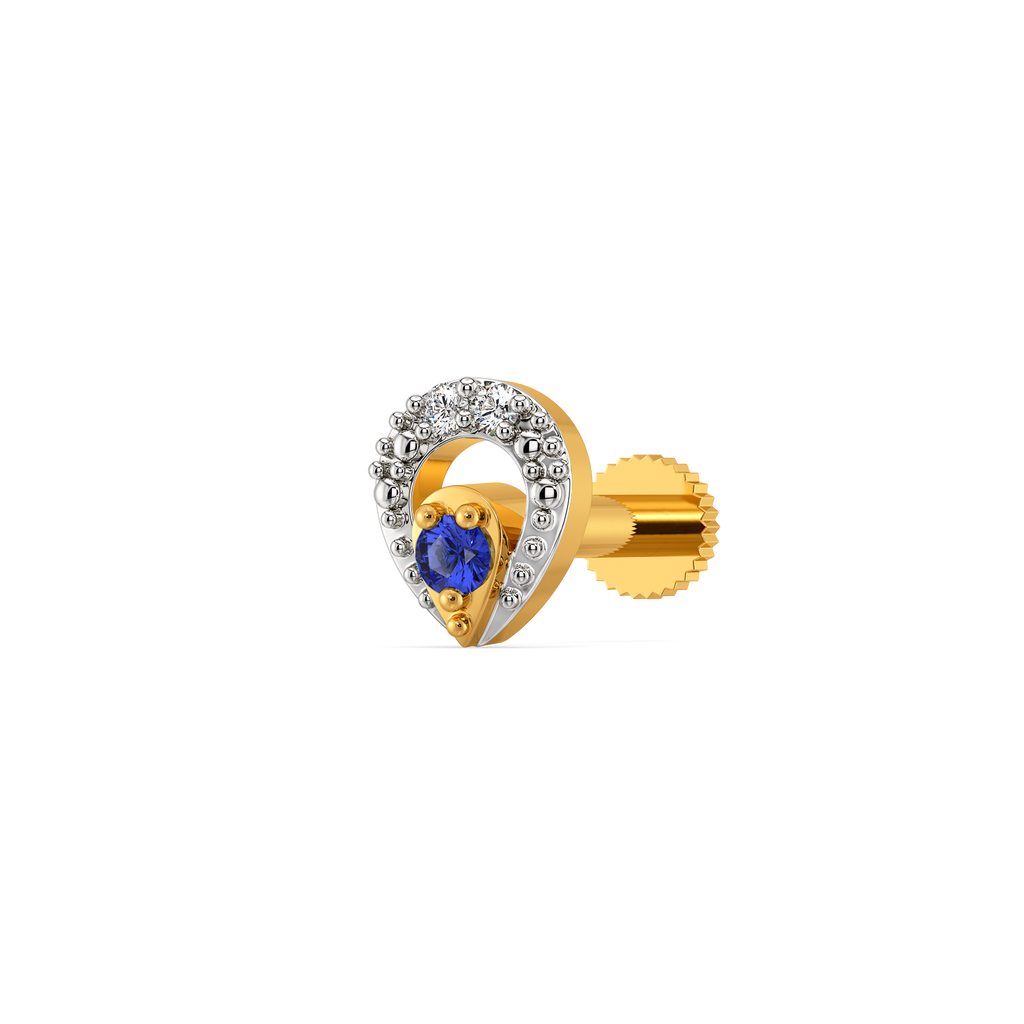Sapphire Teardrop Diamond Nose Pins