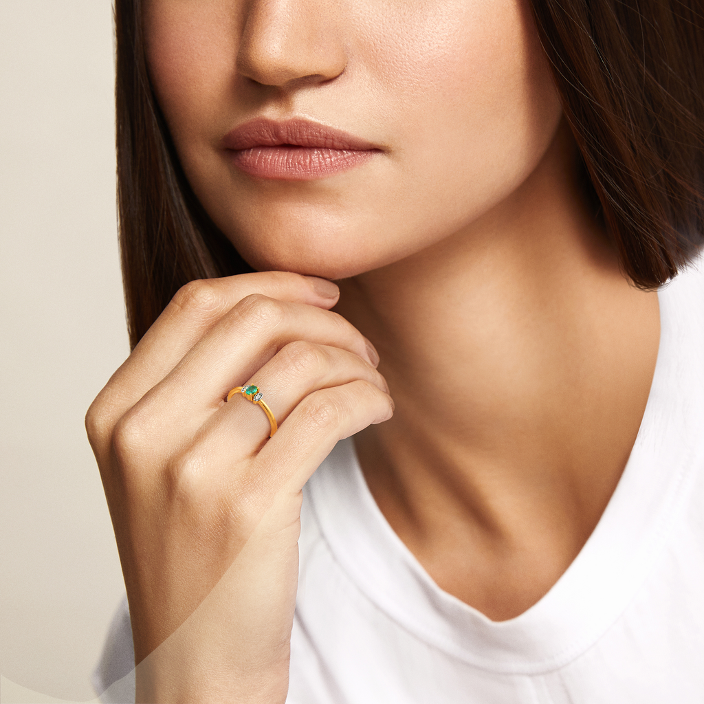 Trinity Emerald Diamond Rings alternate view 1